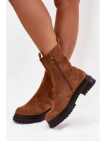 Dámské chelsea boty na zip Camel Julienne