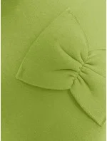 Teplá dámská mikina v limetkové barvě s mašlemi (23999) Teplá dámská mikina v limetkové barvě s mašlemi (23999)