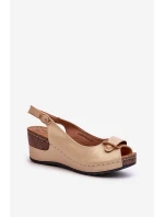Dámské Lehké Sandály Na Klinu Comfort Shoes Béžové Efravia