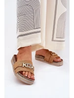 Dámské Pantofle Se Zlatým Detailem Na Platformě S Třpytkami Camel Eanes