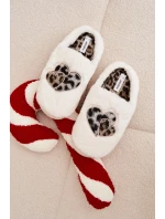Kožešinové pantofle se srdci bílé Amandra
