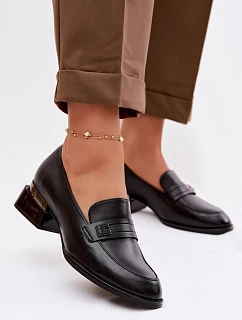 Dámské polobotky na klocku Vinceza 58625 Černé