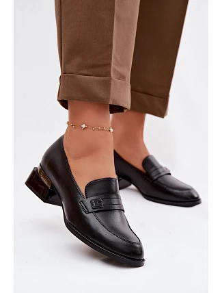 Dámské polobotky na klocku Vinceza 58625 Černé