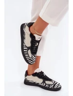 Dámské sneakers Daniel Lopez Just Dare se zebřím vzorem – béžové