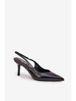 Lakované dámské lodičky na jehlovém podpatku – černé Phelia Lakované dámské lodičky na jehlovém podpatku – černé Phelia