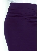 Dámská jednoduchá sukně s jemným řasením středně dlouhá tmavě modrá - Tmavě modrá / S - Morimia