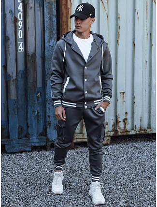 FashionStreet pánské tmavě šedé tepláky AX0791 FashionStreet pánské tmavě šedé tepláky AX0791