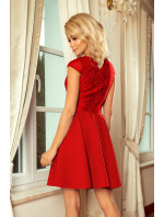Červené dámské šaty s krajkou model 6049492