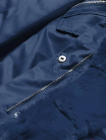 Tmavě modrá dámská bunda parka s kožešinou (5M762-215)
