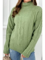 Svetr s rolákem tmavá máta Svetr s rolákem tmavá máta