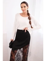 Dámská viskózová sukně s krajkou černá Dámská viskózová sukně s krajkou černá