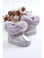 dětské sněhule s kubickými zirkony stříbrný Hollee