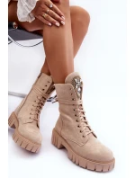 kožené workery s bižuterní ozdobou Bežové Marx kožené workery s bižuterní ozdobou Bežové Marx