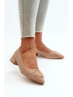 Boty na nízkém podpatku z ekokože S.Barski KV27-037 béžové Boty na nízkém podpatku z ekokože S.Barski KV27-037 béžové