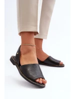 Černé kožené nazouvací sandály Lemar Alivia