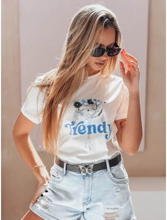Dámské tričko s potiskem TRENDY BUNNY bílé FashionStreet RY2906