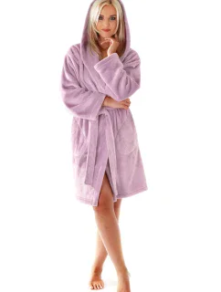 Dámský župan Siena 3356 s kapucí 3/4 mauve - Vestis