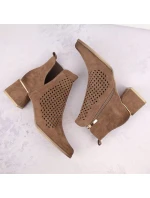 Semišové boty na podpatku Potocki W WOL213B hnědé