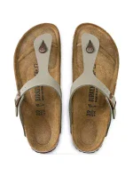 Dámské šedobéžové žabky Birkenstock Gizeh Birko-Flor Nubuck Stone regular wide (43391) dámské