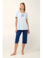 Vamp - Bavlněné dámské pyžamo s potiskem srdíček 20929 - Vamp