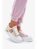 Dámské Tenisky Na Platformě S Dekorativním Detalem Béžové Annisae