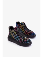 Sportovní boty na platformě Rhinestones GOE Black