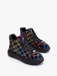 Sportovní boty na platformě Rhinestones GOE Black