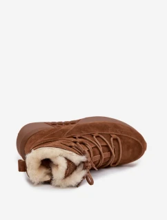 Dámské semišové sněhule s kožešinkou Big Star – hnědé