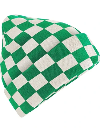 Beechfield B 531 Pletená čepice "Checkerboard" 53.0531 kelly green/off white Beechfield B 531 Pletená čepice "Checkerboard" 53.0531 kelly green/off white
