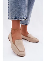 Dámské mokasíny z textilu Ploché Béžové Selisa