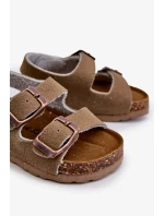 Dětské sandály na korkové platformě, zapínání na suchý zip, Khaki Rorria Dětské sandály na korkové platformě, zapínání na suchý zip, Khaki Rorria