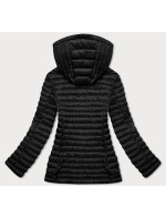 Černá prošívaná bunda s kapucí (7218BIG)