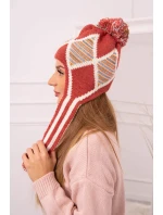 Dámská klapka na uši Eunika K322 červená Dámská klapka na uši Eunika K322 červená