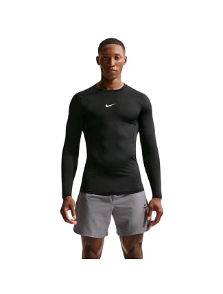 Pánské tričko Nike Dri-Fit Pro s dlouhým rukávem, černé, FB7919 010, 2XL