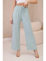 Viskózové kalhoty se širokými nohavicemi tmavá máta Viskózové kalhoty se širokými nohavicemi tmavá máta