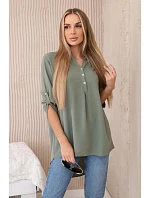 Halenka s prodlouženým zadním dílem světlá khaki Halenka s prodlouženým zadním dílem světlá khaki