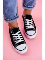 Dámské Klasické Tenisky Černé S Bílou Podešví Omerta