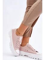 Látkové tenisky na platformě Big Star LL274151 Nude