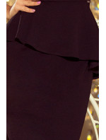 Pouzdrové šaty s volánem v pase Numoco - černé