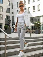 Dámské šedé tepláky s vysokým pasem FashionStreet UY2972