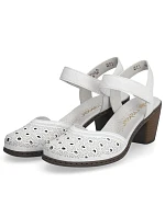Kožené pohodlné sandály Rieker W RKR650 white Kožené pohodlné sandály Rieker W RKR650 white