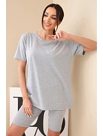 Dámský bavlněný komplet s krátkým rukávem a šortkami žlutý Dámský bavlněný komplet s krátkým rukávem a šortkami žlutý