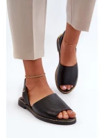 Černé kožené nazouvací sandály Lemar Alivia