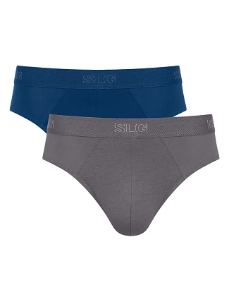 Pánské slipy SLG Base Brief C2P - šedé-tyrkysové V001 - SLOGGI