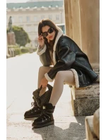 Voděodolné sněhové boty na platformě veganské D.Franklin DFSH370004 černé