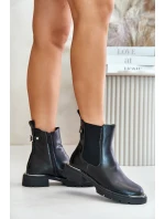 Kožené Boty Chelsea Na Zip GOE OO2N4147-E2 Černé