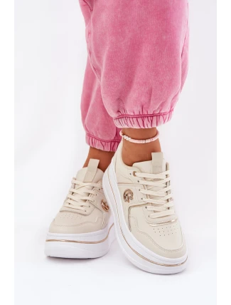 Dámské Sportovní Boty Na Platformě Béžové Caldeno