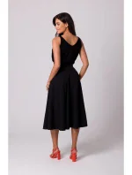 B265 Sukně s vysokým pasem - černá