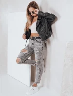 Dámské push up džíny s dírami šedé FashionStreet UY2780 Dámské push up džíny s dírami šedé FashionStreet UY2780