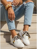 Dámské tenisky tenisky s ozdobnými korálky bílé ZY1407